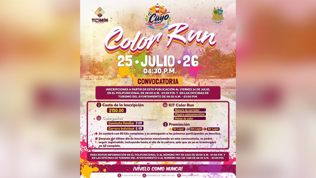 Color Run at El Cuyo Beach Festival 2026
