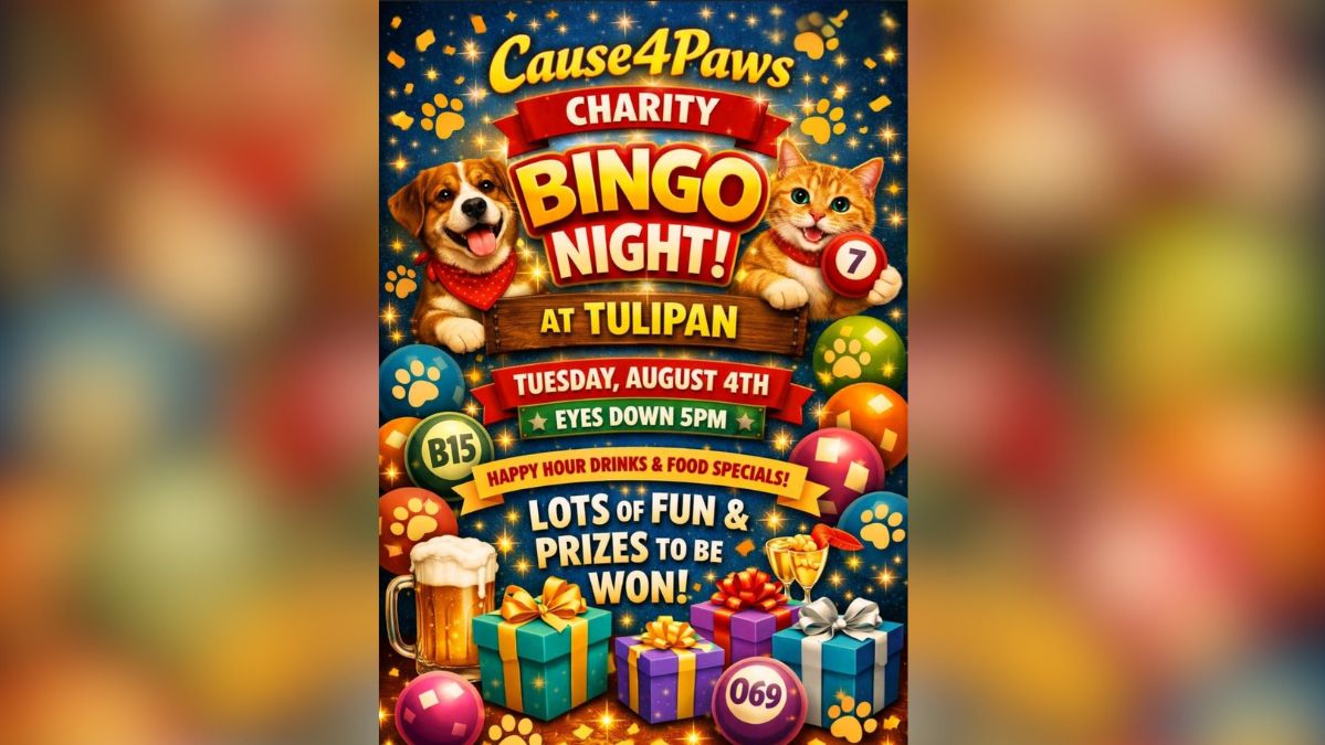 Bingo at Tulipan Supporting Cause4Paws