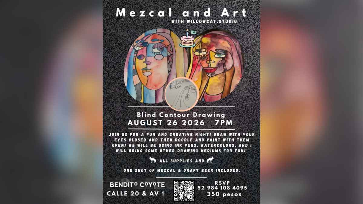 Mezcal & Art: Blind Contour Drawing